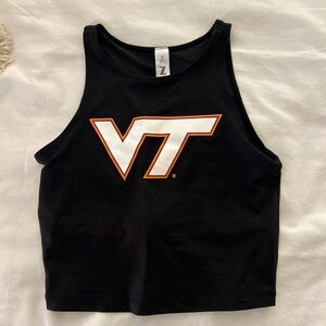 VT Logo Black Crop Tank Top